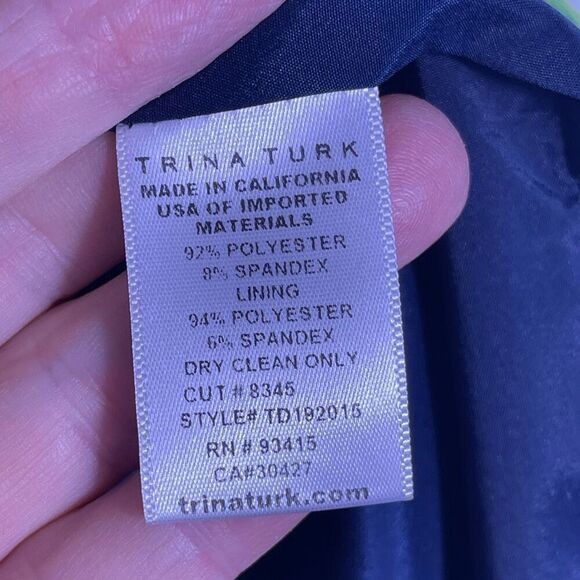 Trina Turk Floral Clemente Water Lily Twist Back Sheath Dress Multicolor Size 6 - Picture 8 of 12